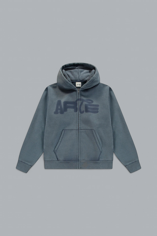 STENCIL SUNFADE ZIP THROUGH HOODIE