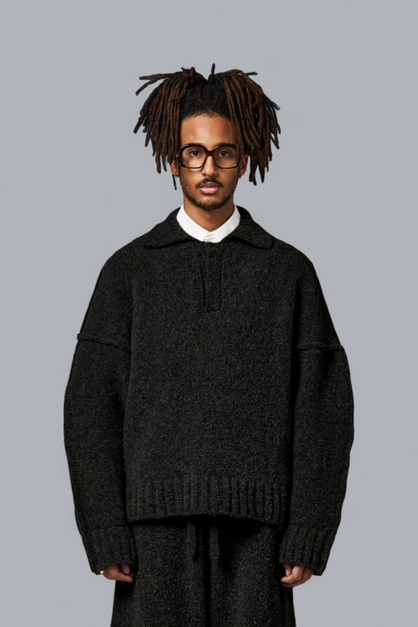 WOOL KNIT POLO SHIRT