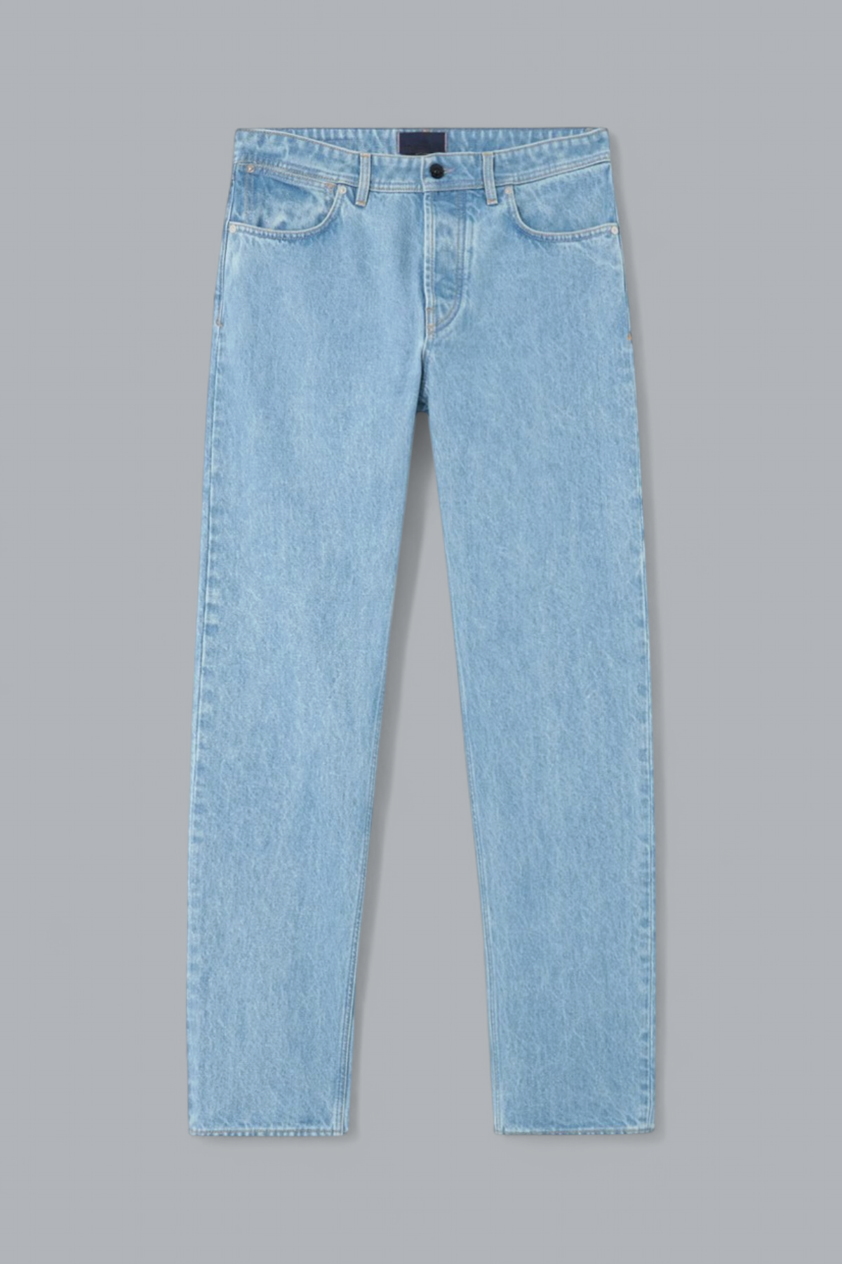 INDIGO DENIM LIGHT WASH STRAIGHT FIT JEANS