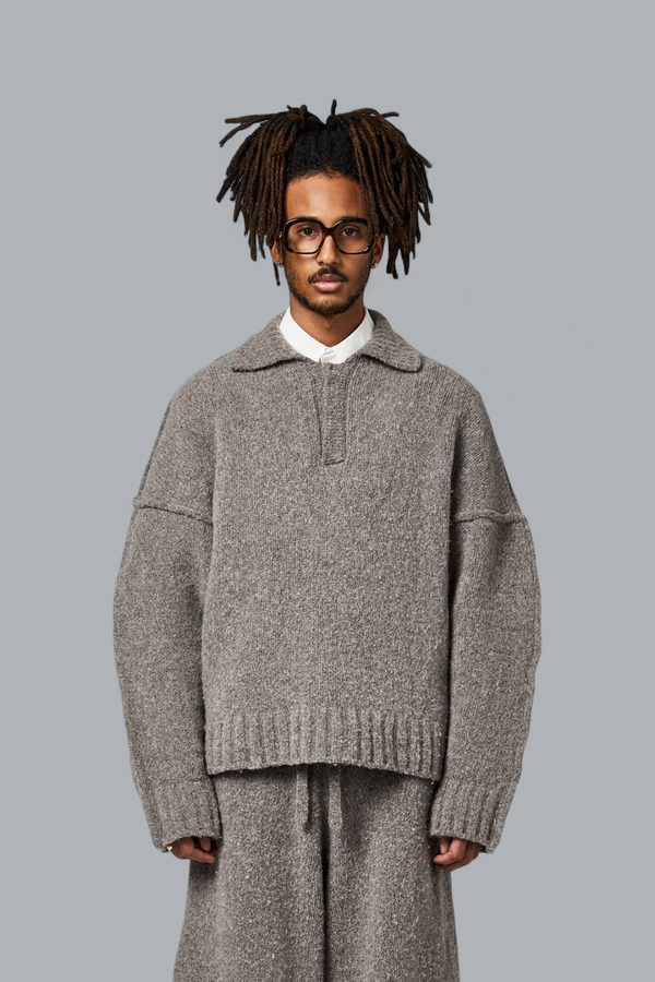 WOOL KNIT POLO SHIRT