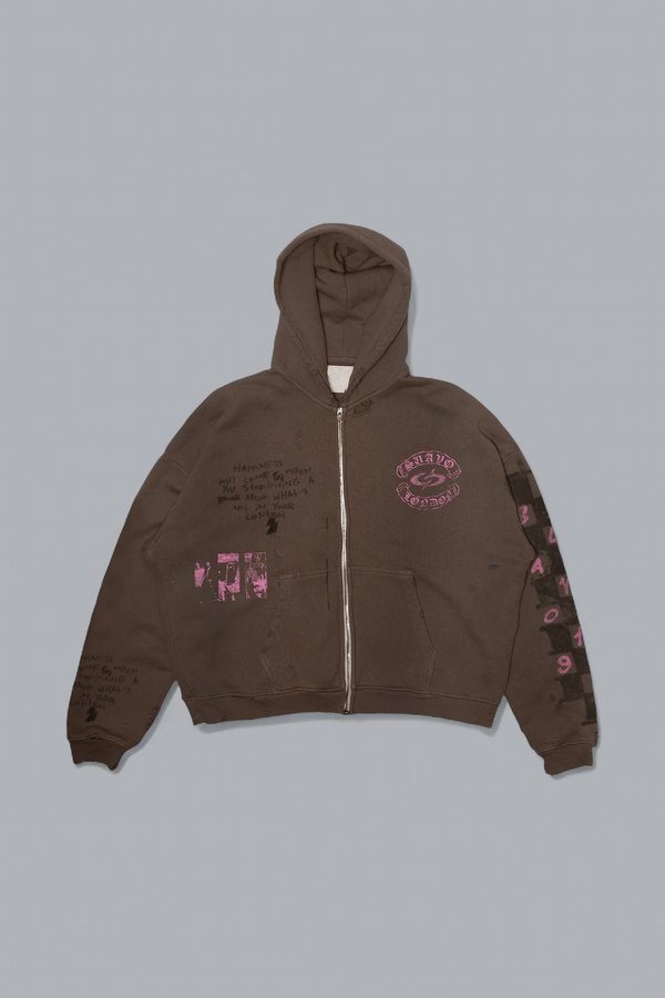 CHECKERBOARD ZIP HOODIE