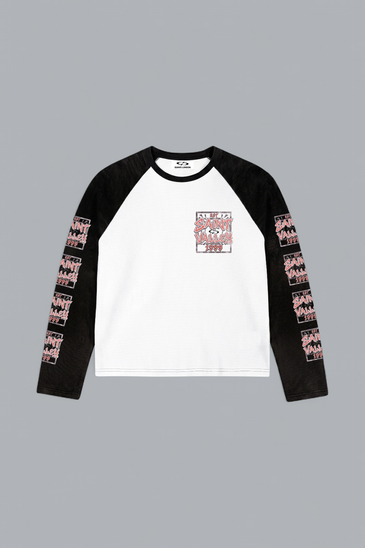SAINT VALLEY RAGLAN WAFFLE LONG SLEEVE T-SHIRT